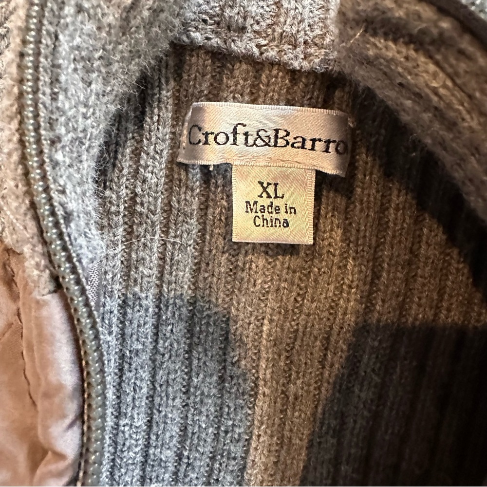 Croft & Barrow Gray Quilted Sweater - Picture 2 of 3